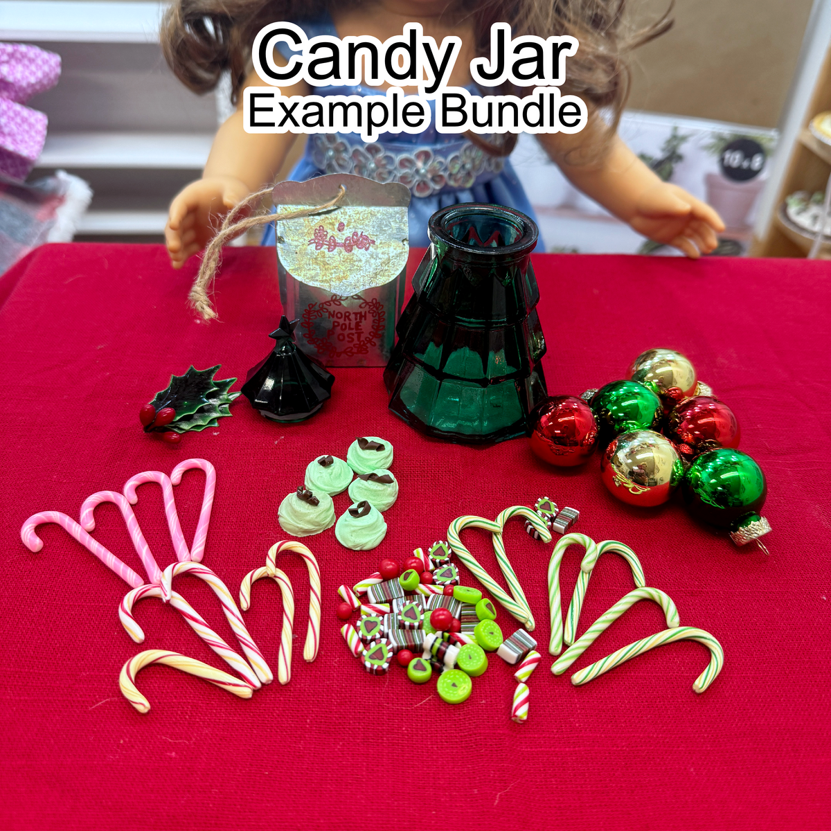 Christmas Doll Food Bundle - 18" Doll Miniatures | 1:3 Scale