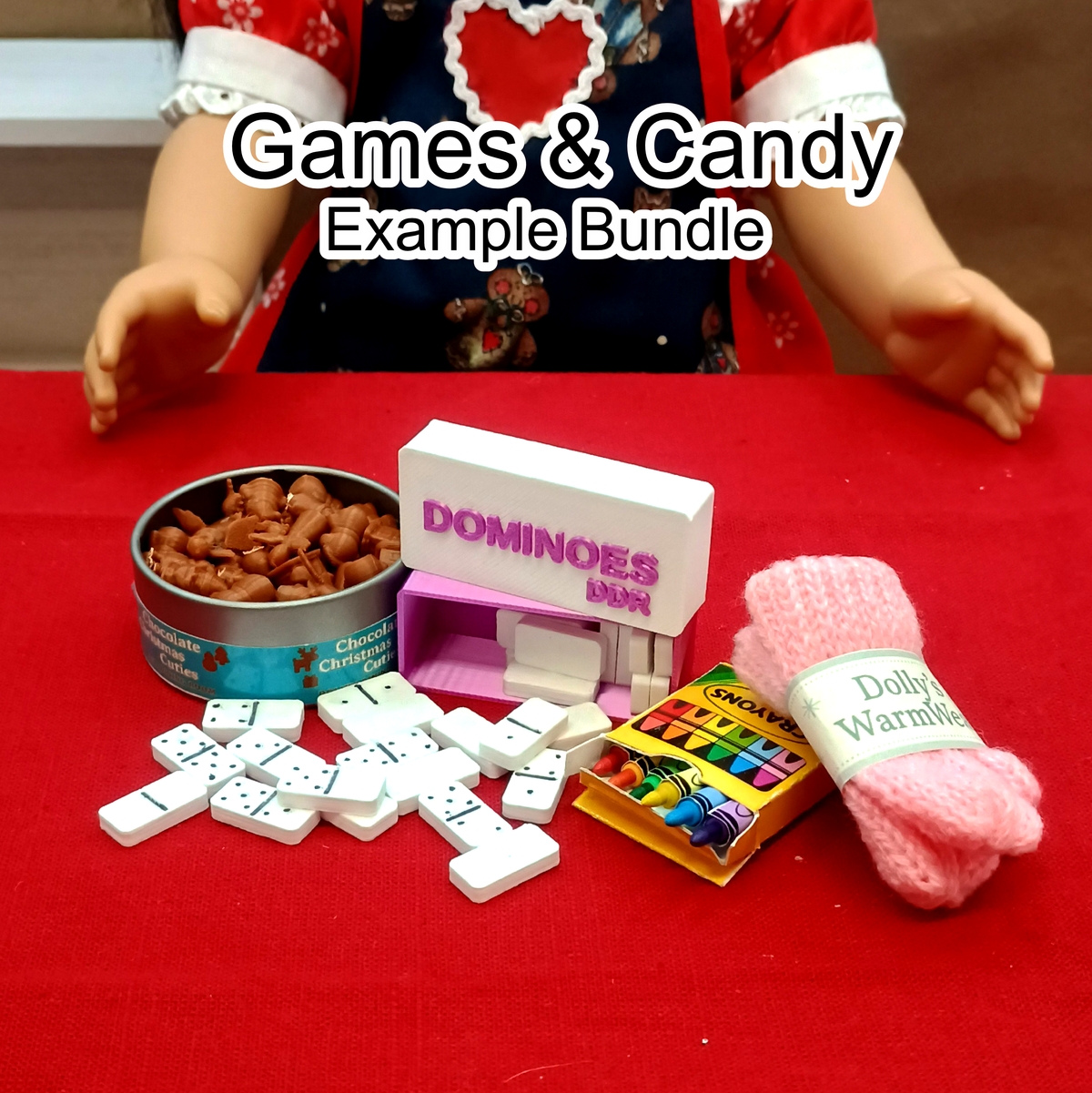 Christmas Doll Food Bundle - 18" Doll Miniatures | 1:3 Scale