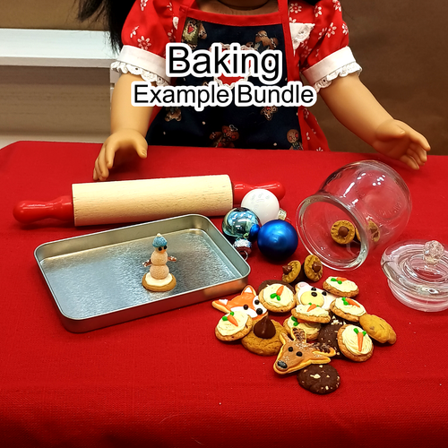 Christmas Doll Food Bundle - 18" Doll Miniatures | 1:3 Scale
