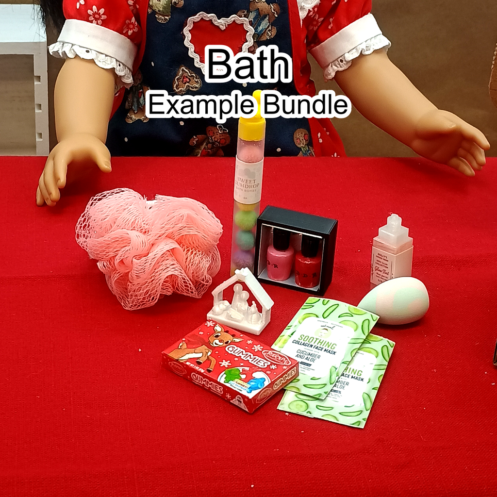 Christmas Doll Food Bundle - 18" Doll Miniatures | 1:3 Scale