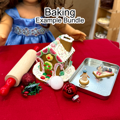 Christmas Doll Food Bundle - 18" Doll Miniatures | 1:3 Scale